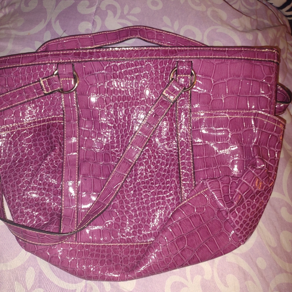 Purple leather purse new